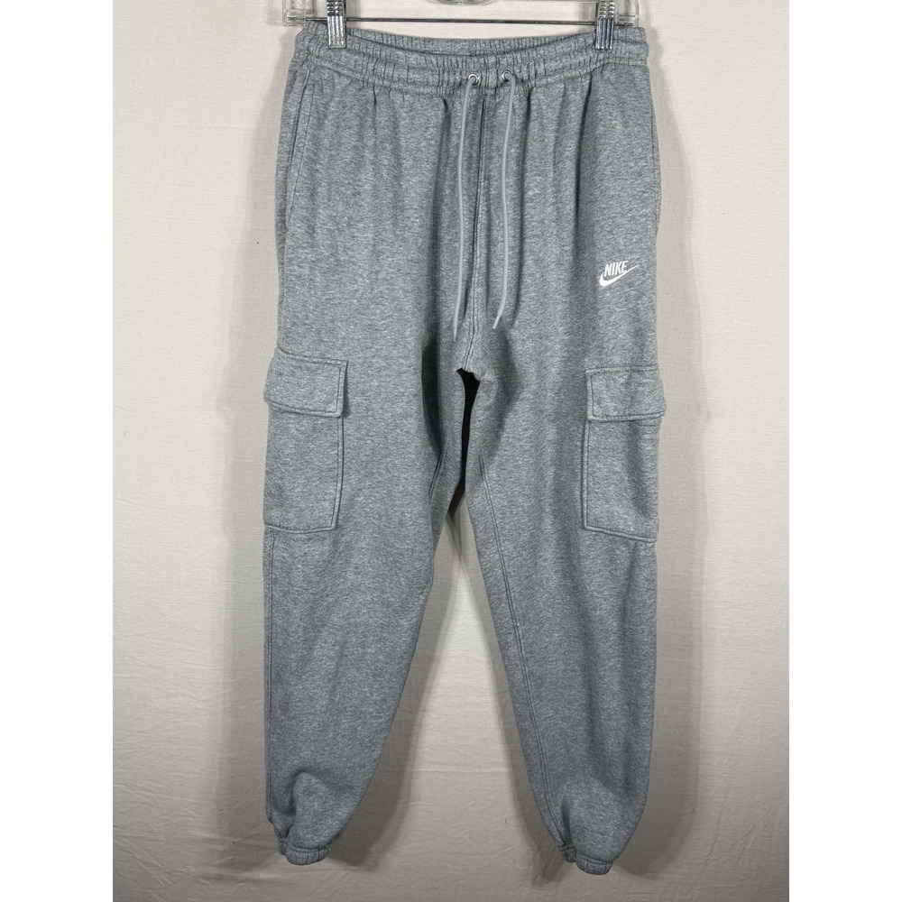 Nike Sportswear Club Fleece Pants Mens Small S Grey Cargo Jogger Sweatpants